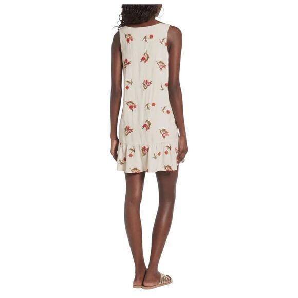 Lovers + Friends Embroidered Floral Dress, Sleeveless Dress with Ruffle Hem. - Picture 3 of 8